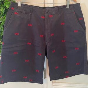 Madison Men’s Navy Shorts Red Crab Accents SZ 36